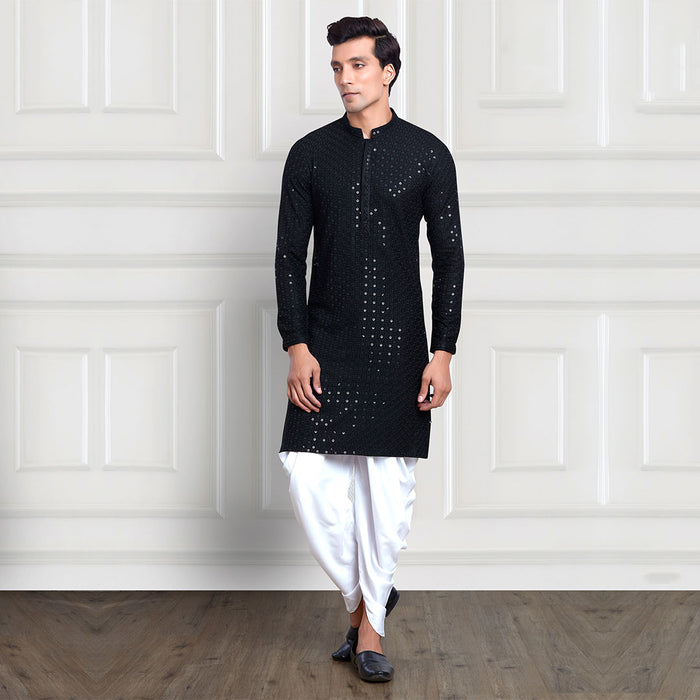 Monochrome Black Sequin Kurta Set