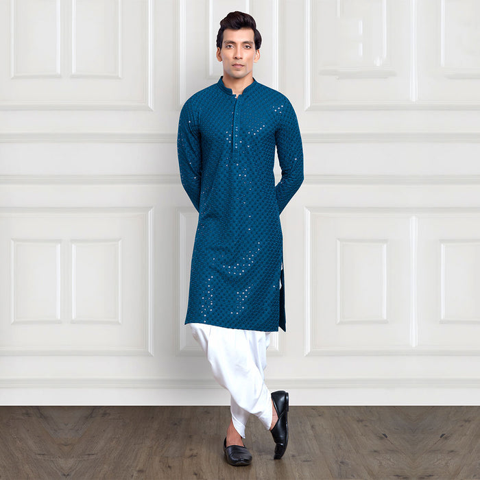 Cobalt Blue Sequin Magic Kurta Set