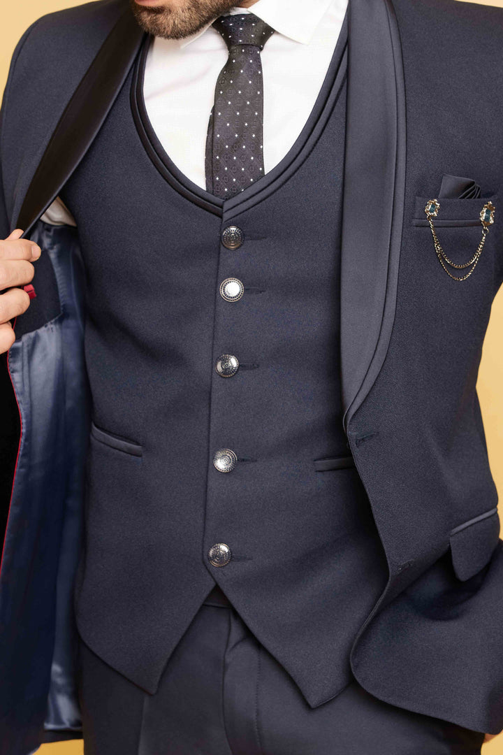 Plain Midnight Blue Blazer Set