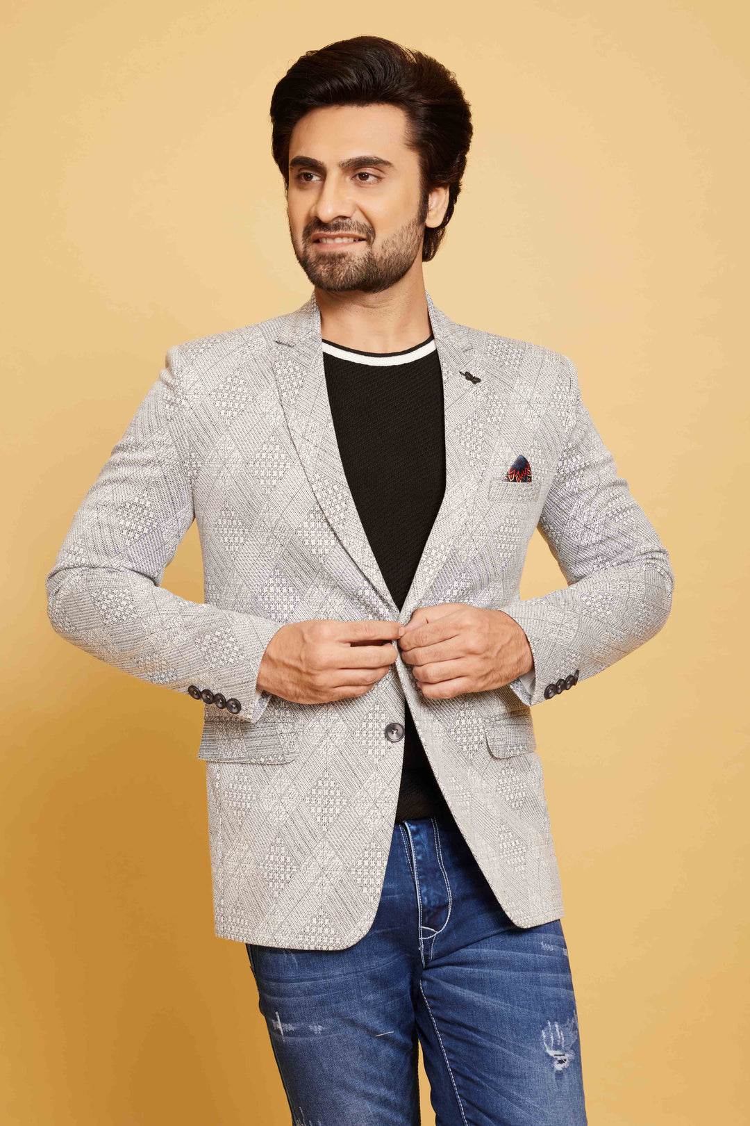 Slaty Grey Chic Informal Blazer for Men1