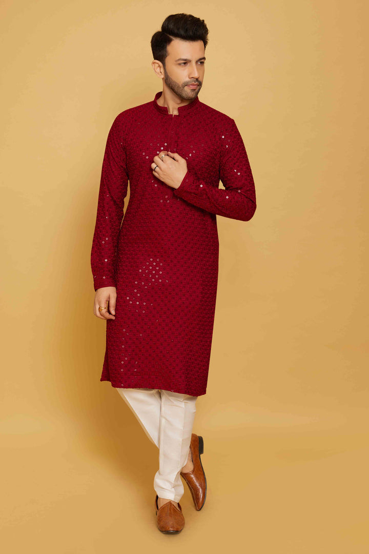 Radiant Red Silk Salwar Kurta Set