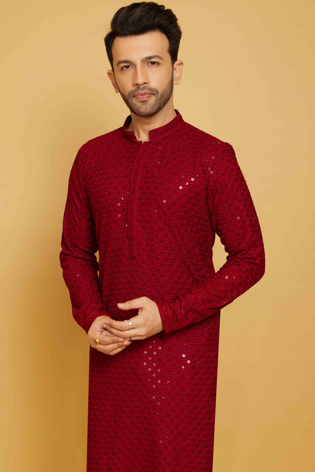 Radiant Red Silk Salwar Kurta Set