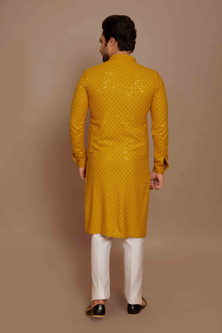 Sunny Yellow Silk Salwar Kurta Set