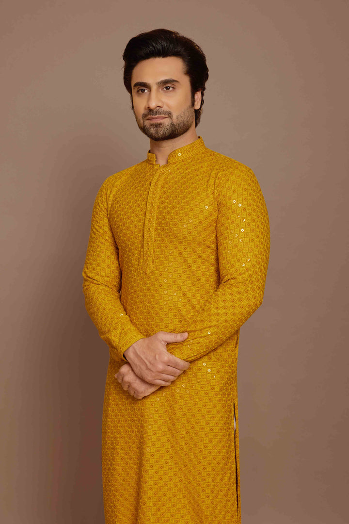 Sunny Yellow Silk Salwar Kurta Set