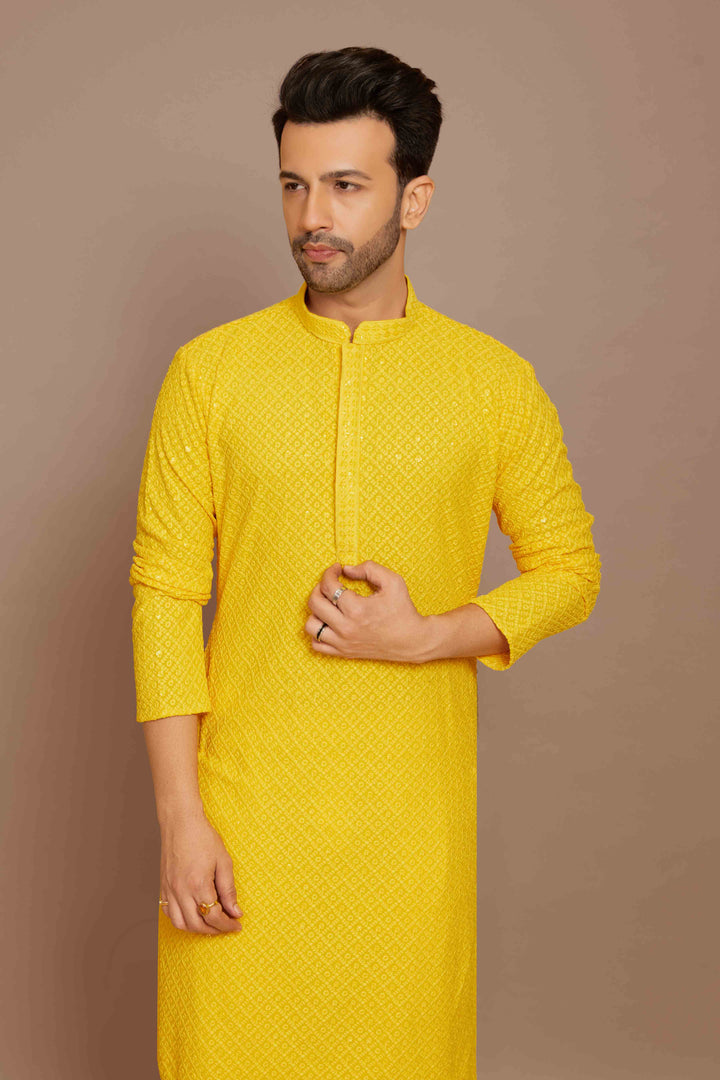 Sunny Yellow Sequin Sparkle Kurta