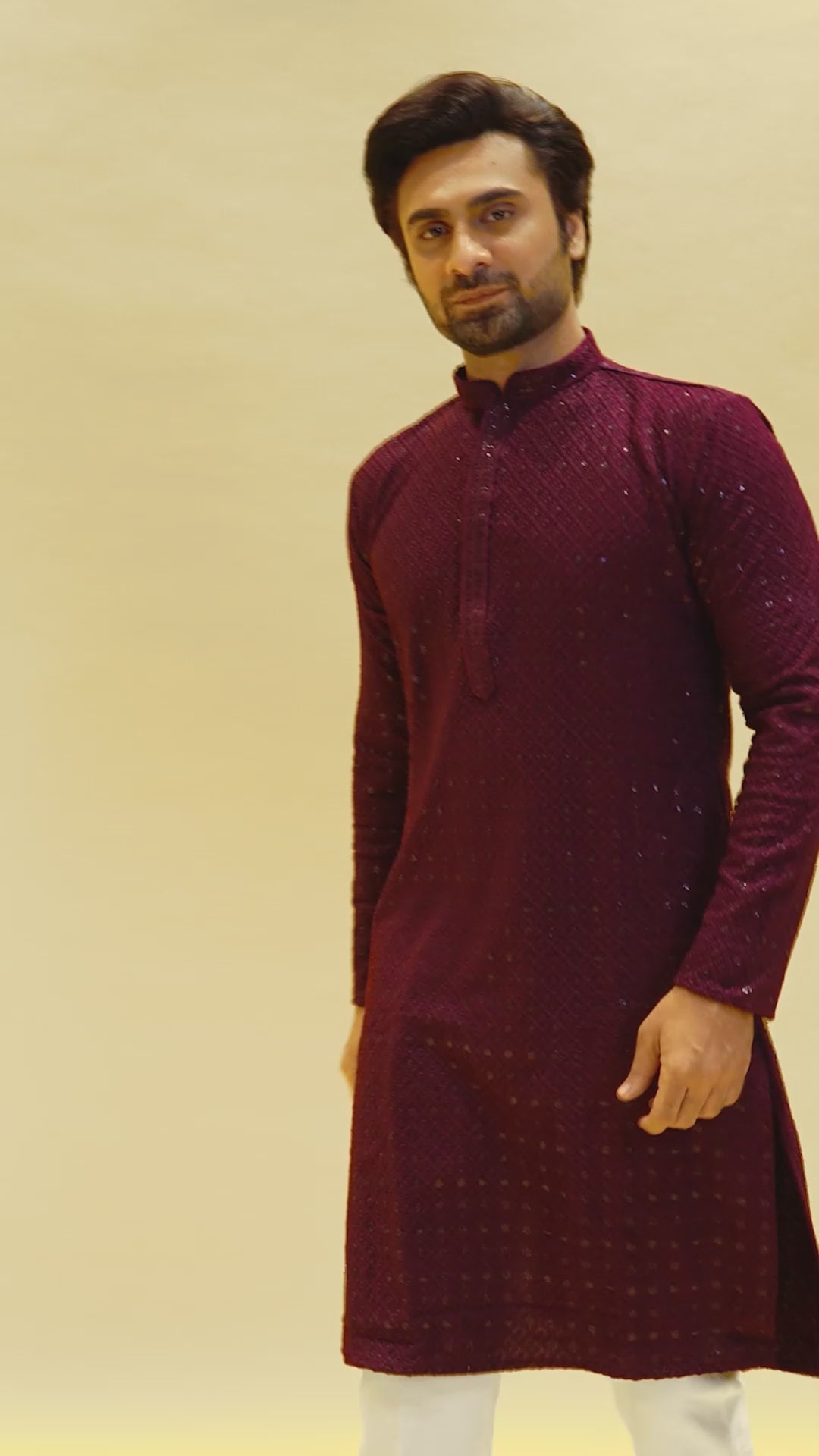 Wine Radiance Elegant Kurta Set